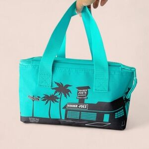 Trader Joe's, Lunch Cooler Tote, Teal Insulated Zip Top Reusable Bag